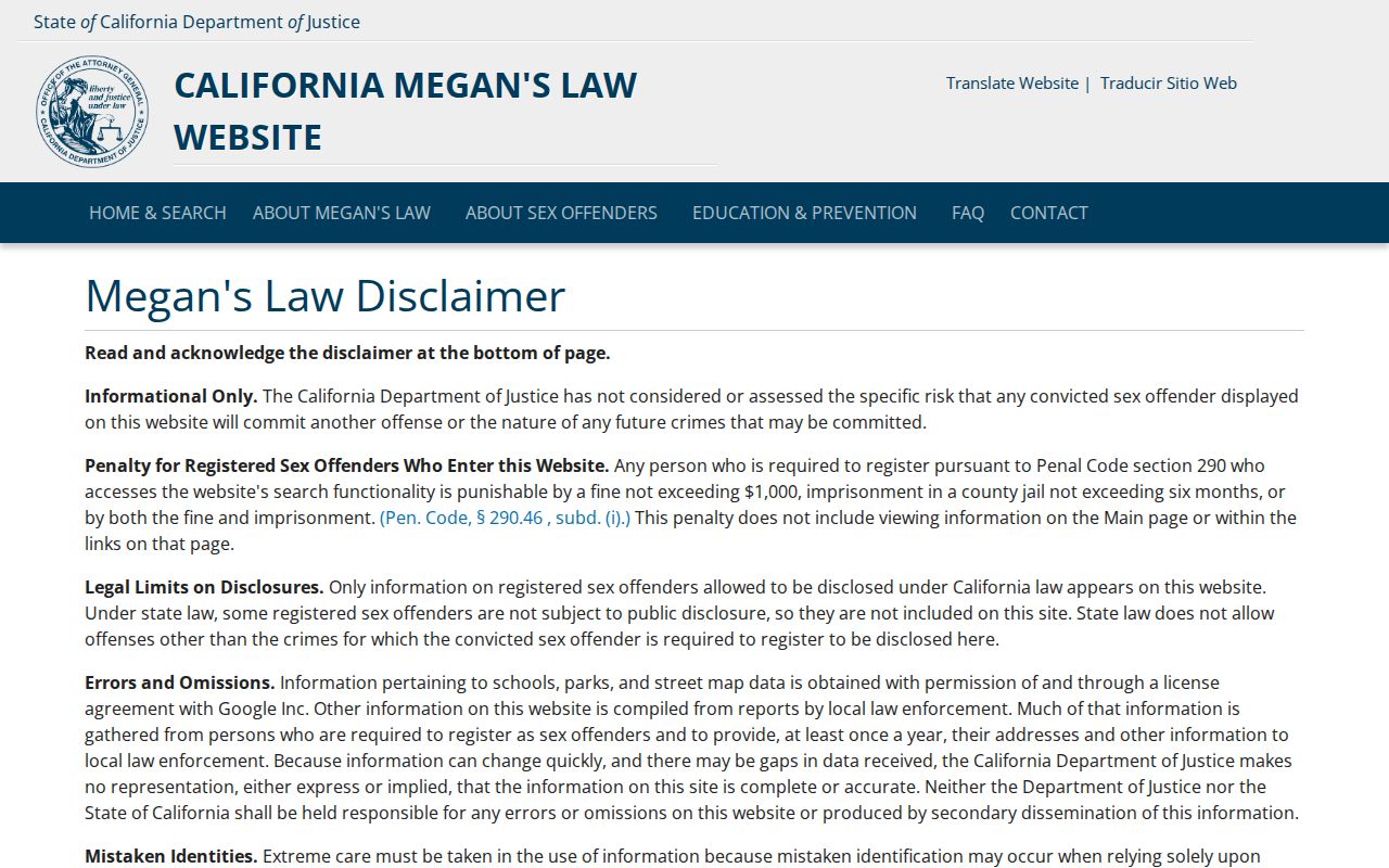 San Diego County released inmate mugshots California Megan's Law official registry